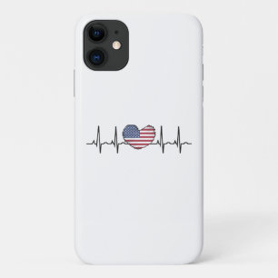 US Flag Heartbeat ECG Electrocardiografie Case-Mate iPhone Case