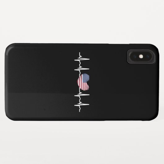 US Flag Heartbeat ECG Electrocardiografie Case-Mate iPhone Case (Achterkant (horizontaal))