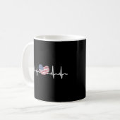 US Flag Heartbeat ECG Electrocardiografie Koffiemok (Voorkant links)
