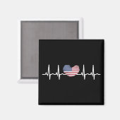 US Flag Heartbeat ECG Electrocardiografie Magneet (Voorkant / Achterkant)