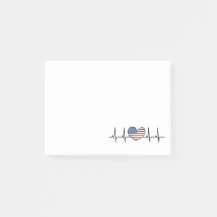 US Flag Heartbeat ECG Electrocardiografie Post-it® Notes