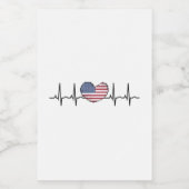 US Flag Heartbeat ECG Electrocardiografie Voedselcontainer Etiket (Enkel label)