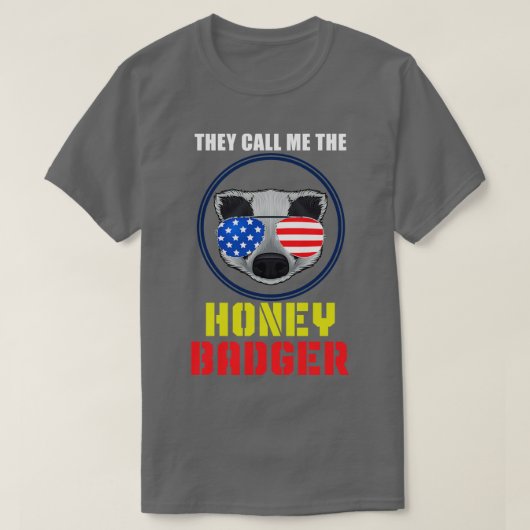 US Flag Honey Badger T-shirt (Design voorkant)