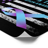 Us Flag I Wear Purple And Teal Suicide Prevention  Poster (Hoek)