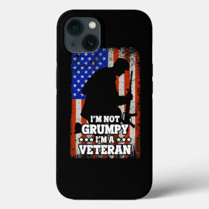 US Flag Im niet Grumpy im a Veteran 116 Case-Mate iPhone Case