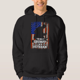 US Flag Im niet Grumpy im a Veteran 116 Hoodie