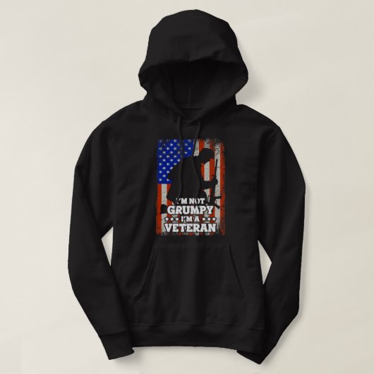 US Flag Im niet Grumpy im a Veteran 116 Hoodie (Design voorkant)