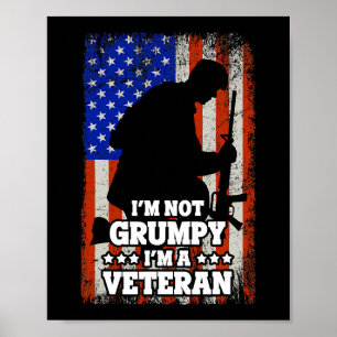 US Flag Im niet Grumpy im a Veteran 116 Poster