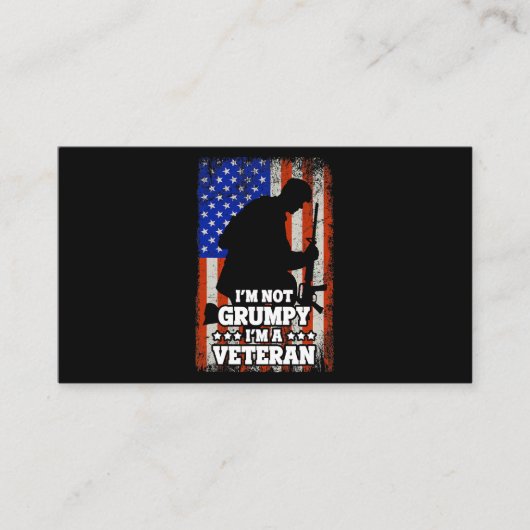 US Flag Im niet Grumpy im a Veteran 116 Visitekaartje (Voorkant)