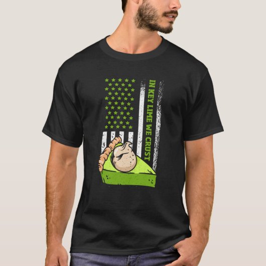 Us Flag In Key Lime We Crust T-shirt (Voorkant)