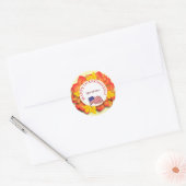 US Flag Jouw tekst Thanksgiving Day Ronde Sticker (Envelop)