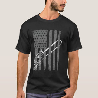 US Flag Kettingzaag Schattige Woodworker Funny Lo T-shirt