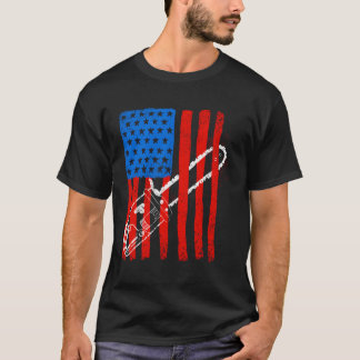  US Flag Kettingzaag Schattige Woodworker Funny Lo T-shirt