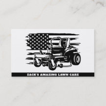 *~* US Flag Lawn Mower Black White Lawn Care 