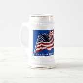 US Flag Liberty Stein - God zegene Amerika W Bierpul (Voorkant links)