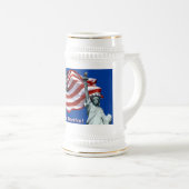 US Flag Liberty Stein - God zegene Amerika W Bierpul (Voorkant rechts)