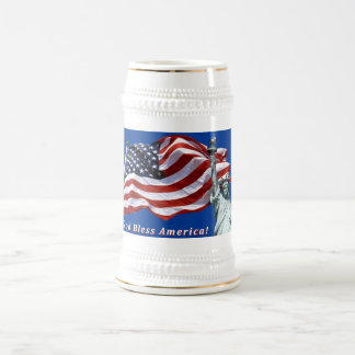 US Flag Liberty Stein - God zegene Amerika W Bierpul