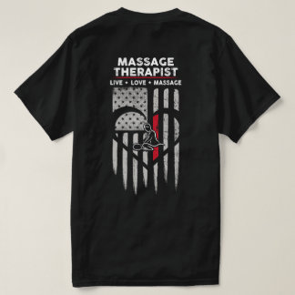 US Flag Massage Therapeut Decal T-shirt