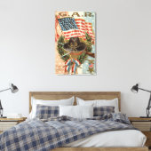 US Flag Medaille Zwaard Geweer Krans Canvas Afdruk (Insitu (Slaapkamer))