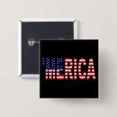 US Flag 'MERICA Button Pin (Voorkant /achterkant)