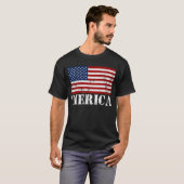 US Flag 'MERICA Distress T shirt (Voorkant volledig)