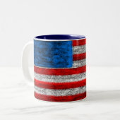 US FLAG Mok, Amerika Tweekleurige Koffiemok (Voorkant links)
