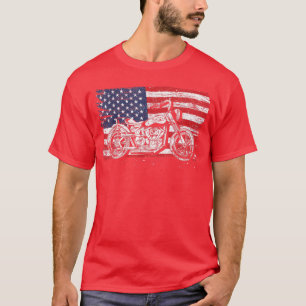 US Flag Motorcycle United States Motorbike Biking T-shirt