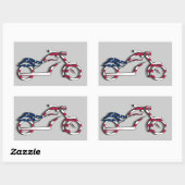US Flag Motorfiets Sticker (Rechthoek) (Vel)