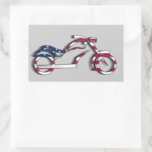 US Flag Motorfiets Sticker (Rechthoek) (Tas)