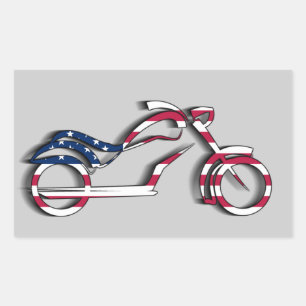 US Flag Motorfiets Sticker (Rechthoek)
