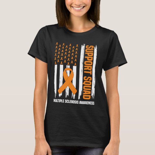 US Flag Multiple Sclerosis MS Awareness Supporter T-shirt (Voorkant)