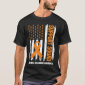 US Flag Multiple Sclerosis MS Awareness Supporter T-shirt (Voorkant)