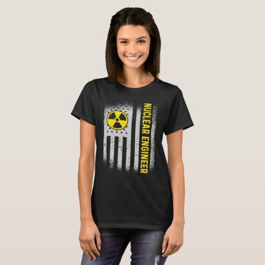 US Flag Nuclear Engineer T-shirt (Voorkant volledig)