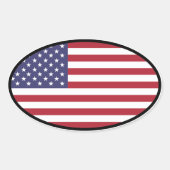 US Flag Ovale Sticker (Voorkant)