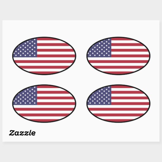 US Flag Ovale Sticker (Vel)