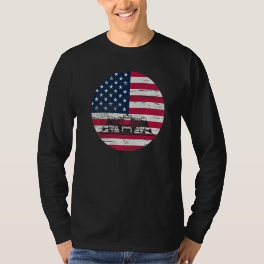 US Flag Patriot Formula Racing Lovers Car Fan Prem T-shirt (Voorkant)