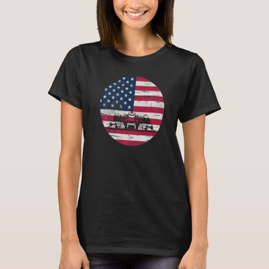 US Flag Patriot Formula Racing Lovers Car Fan Prem T-shirt (Voorkant)