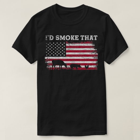US Flag Patriotic Barbecue ID Smoke that grilling T-shirt (Design voorkant)