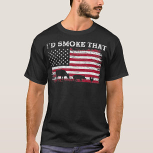 US Flag Patriotic Barbecue ID Smoke that grilling T-shirt