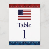 US Flag Patriotic Party Table Number Kaarten (Voorkant)