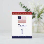 US Flag Patriotic Party Table Number Kaarten (Staand voorkant)