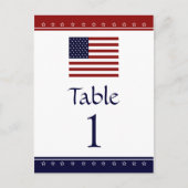 US Flag Patriotic Party Table Number Kaarten (Voorkant)