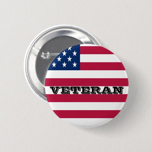 US Flag Patriotic Veteran USA Pin Button (Voorkant /achterkant)