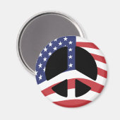 US Flag Peace Sign Magnet (Voorkant / Achterkant)