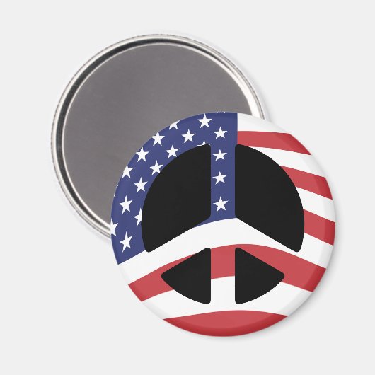 US Flag Peace Sign Magnet (Voorkant / Achterkant)