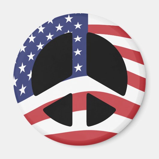 US Flag Peace Sign Magnet (Voorkant)