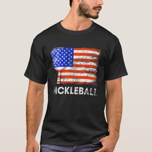 US Flag Pickleball Player Paddleball Lover_2 T-shirt (Voorkant)