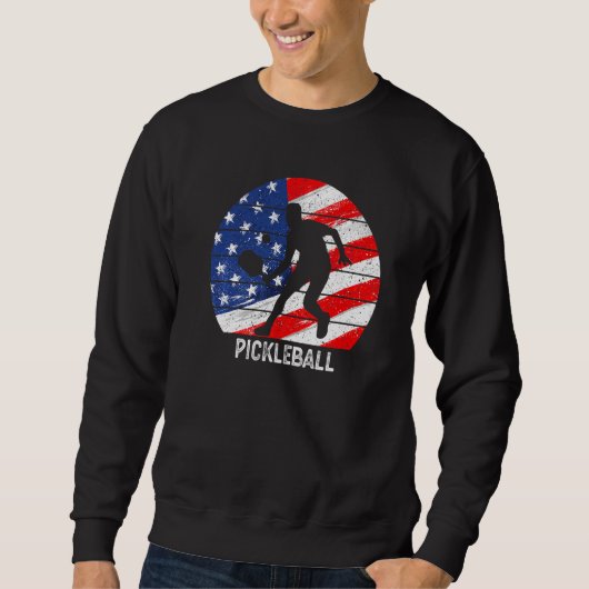 US Flag Pickleball Player Paddleball Lover Men Wom Trui (Voorkant)