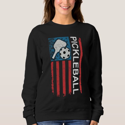 US Flag Pickleball Player Paddleball Lover Tees Me (Voorkant)