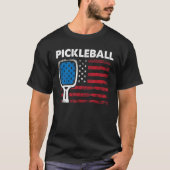 US Flag Pickleball Player Paddleball T-shirt (Voorkant)